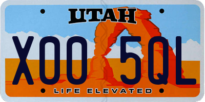 UT license plate X005QL