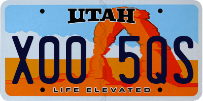 UT license plate X005QS