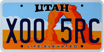 UT license plate X005RC