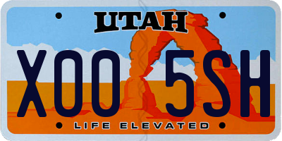 UT license plate X005SH