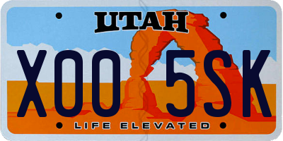 UT license plate X005SK