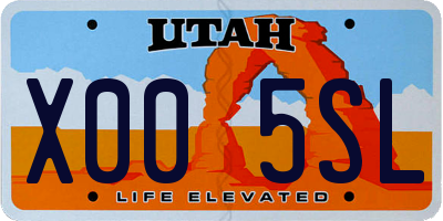 UT license plate X005SL