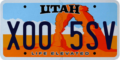 UT license plate X005SV