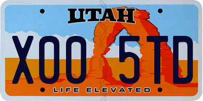 UT license plate X005TD