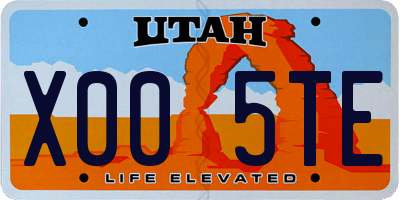 UT license plate X005TE