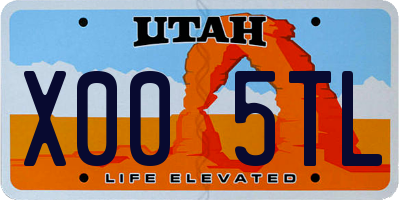 UT license plate X005TL