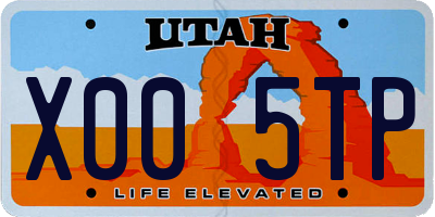 UT license plate X005TP
