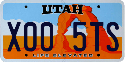 UT license plate X005TS