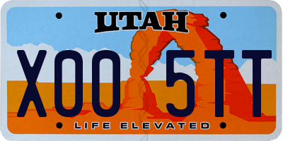 UT license plate X005TT