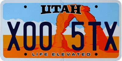 UT license plate X005TX