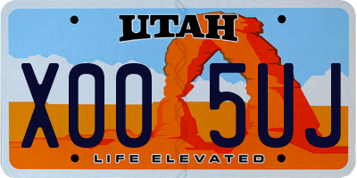 UT license plate X005UJ