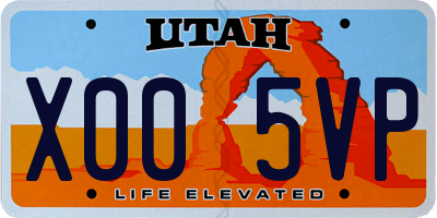 UT license plate X005VP