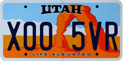 UT license plate X005VR