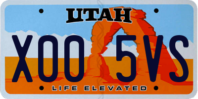 UT license plate X005VS