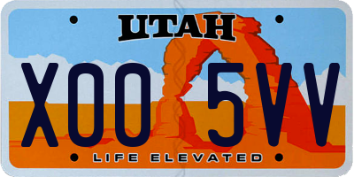 UT license plate X005VV