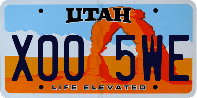 UT license plate X005WE