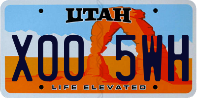 UT license plate X005WH