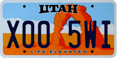 UT license plate X005WI