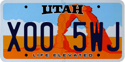 UT license plate X005WJ
