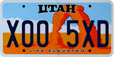 UT license plate X005XD