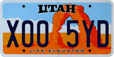 UT license plate X005YD