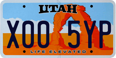 UT license plate X005YP