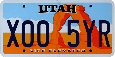 UT license plate X005YR