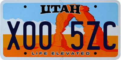 UT license plate X005ZC