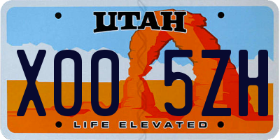 UT license plate X005ZH