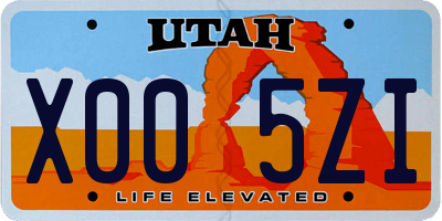 UT license plate X005ZI