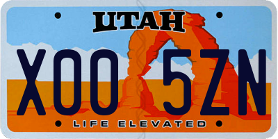 UT license plate X005ZN