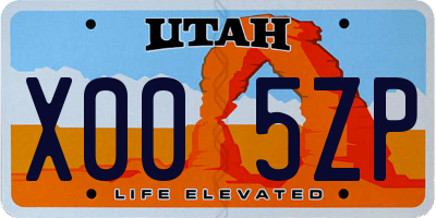 UT license plate X005ZP