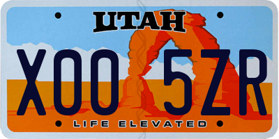 UT license plate X005ZR
