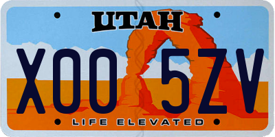 UT license plate X005ZV