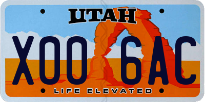 UT license plate X006AC