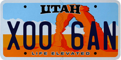 UT license plate X006AN