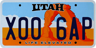 UT license plate X006AP