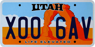 UT license plate X006AV