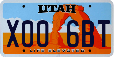 UT license plate X006BT