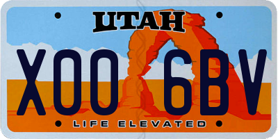 UT license plate X006BV
