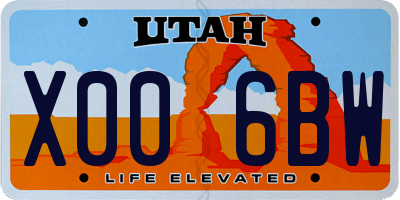 UT license plate X006BW