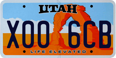 UT license plate X006CB