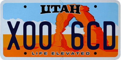 UT license plate X006CD