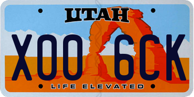 UT license plate X006CK