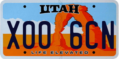 UT license plate X006CN
