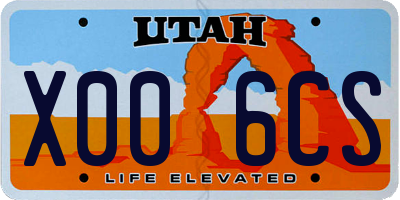 UT license plate X006CS