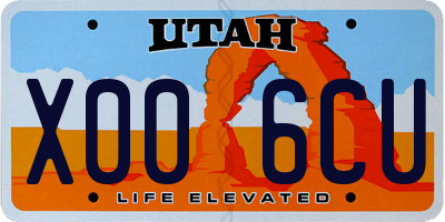 UT license plate X006CU