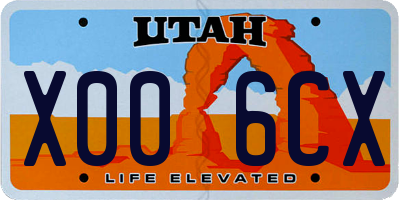 UT license plate X006CX