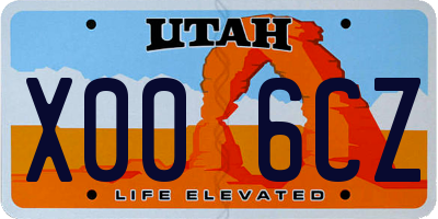UT license plate X006CZ