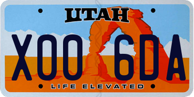 UT license plate X006DA